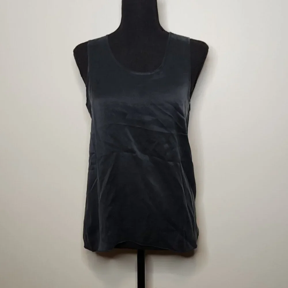 NEW Quince 100% Washable Silk Pajama Tank Black Sz L - Picture 7 of 9